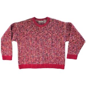 Vintage Multi Color Mohair Blend Knit Sweater Women's Large